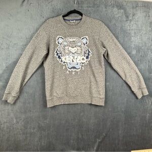 Kenzo Heather Gray Tiger Graphic Crewneck Sweater